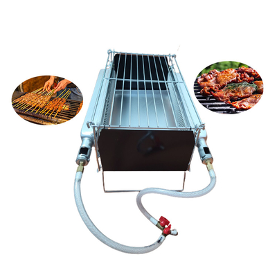 2PCSバーナーの折り畳み式赤外線ガスBBQのグリルのキャンプの無煙ポータブル
