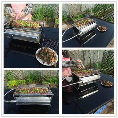 2PCSバーナーの折り畳み式赤外線ガスBBQのグリルのキャンプの無煙ポータブル